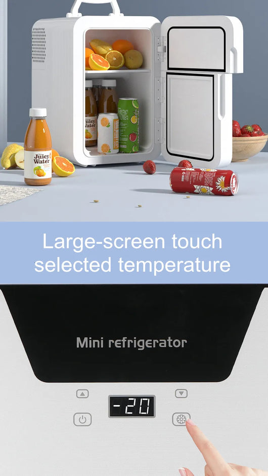 Mini réfrigérateur portable à affichage numérique, compresseur domestique, utilisation indispensable, cosmétiques pour étudiants, voiture, maison, touristes, 20 litres